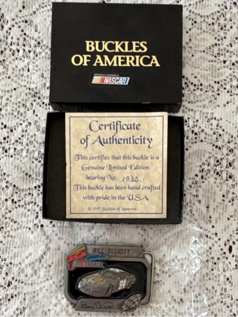 Vintage Buckles of America Bill Elliot Limited Edition Belt Buckle